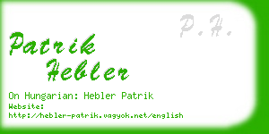 patrik hebler business card